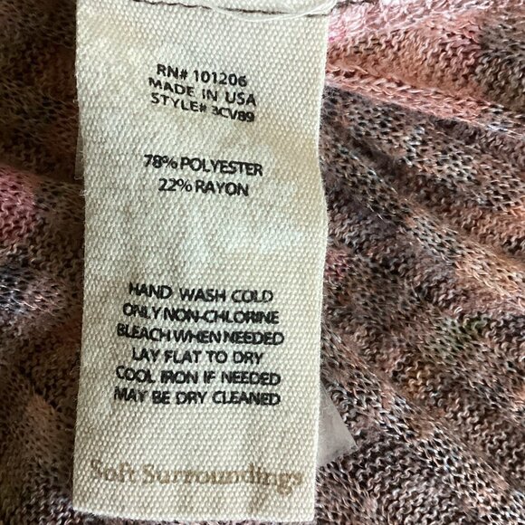 Soft Surroundings Ribbed Knit Floral Swing Tunic Top Sz PM 112E - Picture 8 of 8